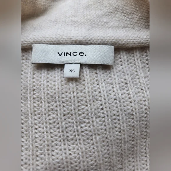 Vince  Wool And Cashmere Cream Ribbed Cardigan with Buttons. Size XS - Picture 8 of 11